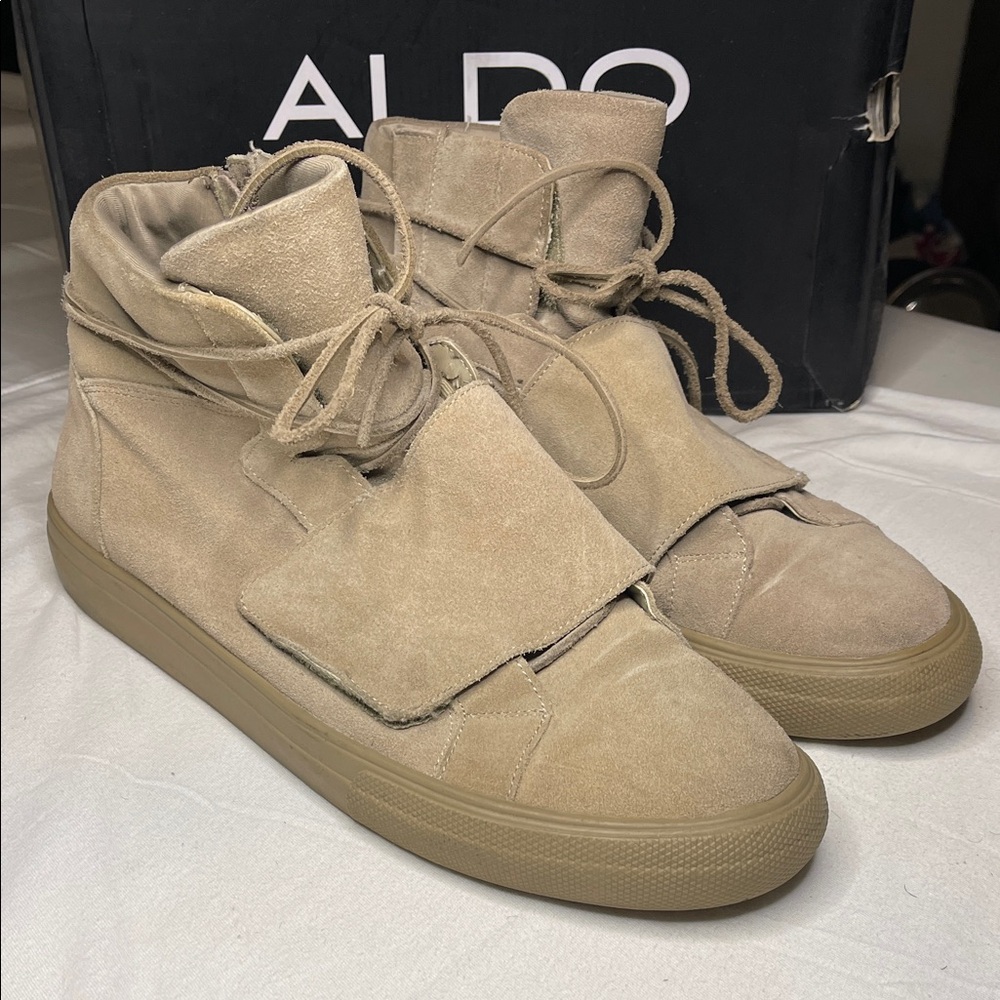 Aldo Men's Beige High-Top Sneakers